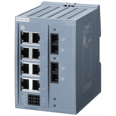 Коммутатор Siemens Scalance XB108-2(SC): 8×RJ45 10/100Мбит/с, 2×SC 100Мбит/с (MM) Коммутатор Siemens Scalance XB108-2(SC): 8×RJ45 10/100Мбит/с, 2×SC 100Мбит/с (MM)