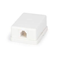 Hyperline SB-1-6P4C-C2-WH, RJ-12 розетка телефонная