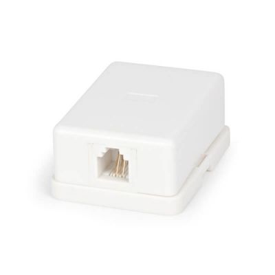 Hyperline SB-1-6P4C-C2-WH, RJ-12 розетка телефонная Hyperline SB-1-6P4C-C2-WH, RJ-12 розетка телефонная