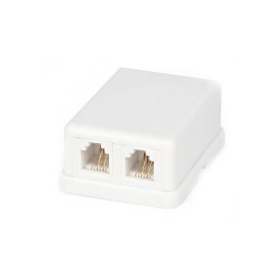 Hyperline SB-2-6P4C-C2-WH, RJ-12 розетка телефонная