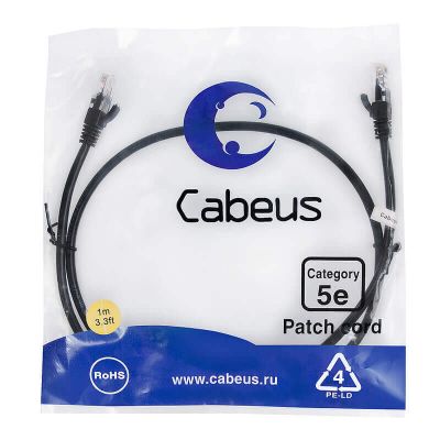 PC-UTP-RJ45-Cat.5e-1m-BK, патч-корд PC-UTP-RJ45-Cat.5e-1m-BK, патч-корд